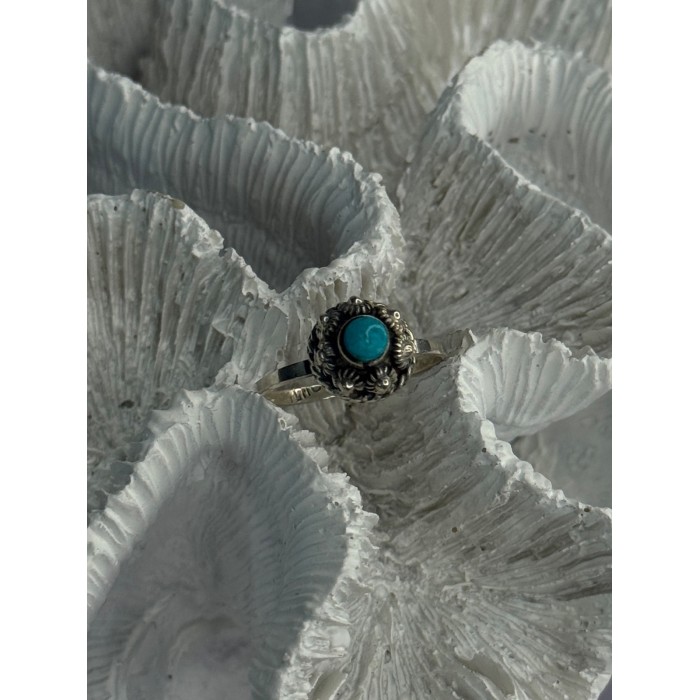 925 Sterling Silver Turquoise Ring Size 7