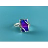 925 Sterling Silver Anodized Titanium & Quartz Ring Size 10.25