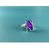 925 Sterling Silver Anodized Titanium & Quartz Ring Size 10.25