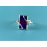 925 Sterling Silver Anodized Titanium & Quartz Ring Size 10.25