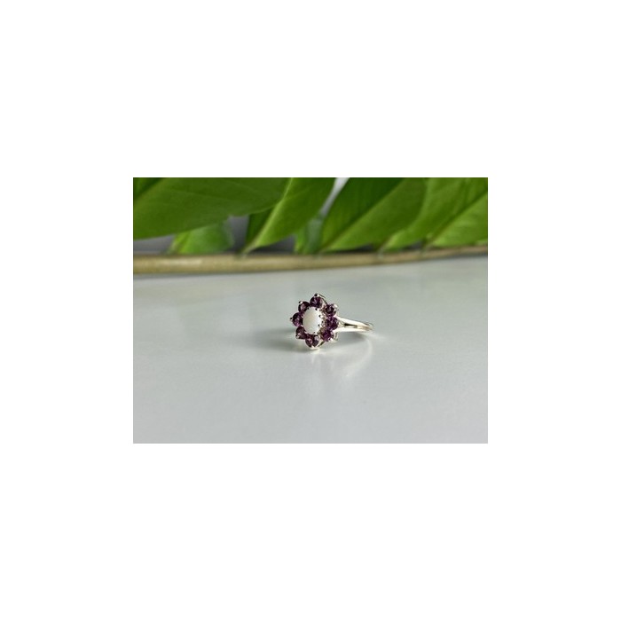 925 Sterling Silver Opal & Pink Spinel 