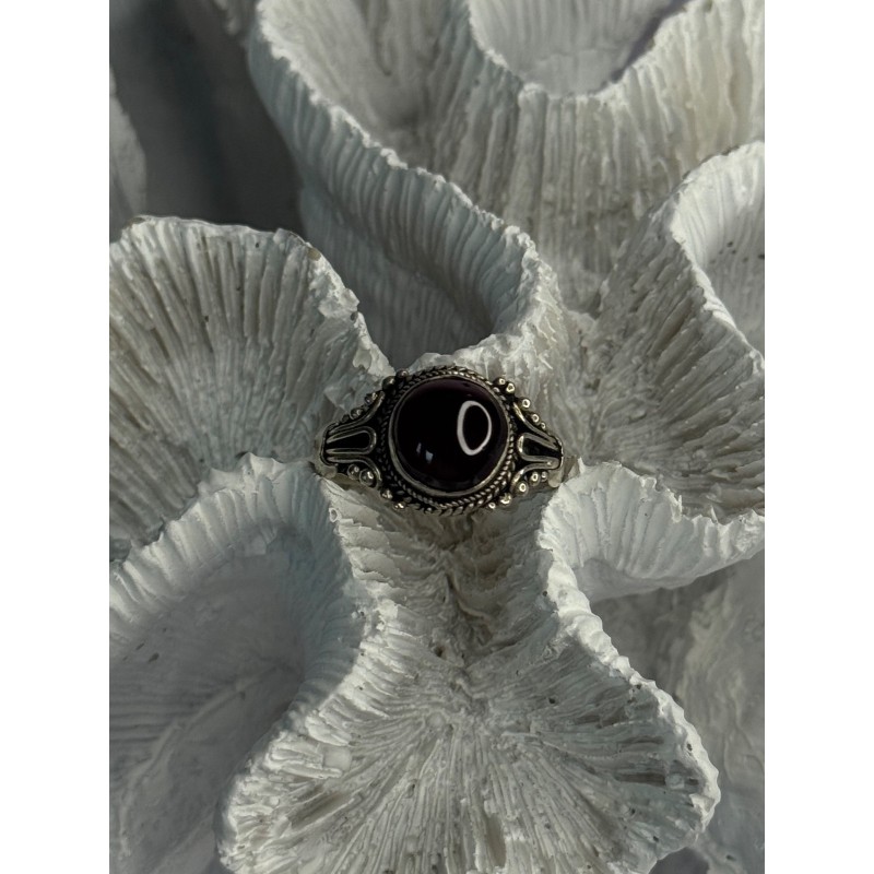 Vintage 925 Sterling Silver Amber Ring Size 9