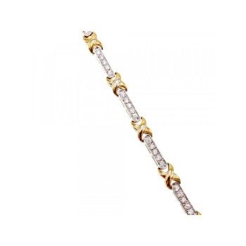 925 STERLING SILVER GOLD PLATED CZ BRACELET SIZE 7.5 IN