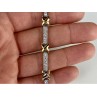 925 STERLING SILVER GOLD PLATED CZ BRACELET SIZE 7.5 IN