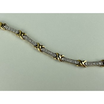 925 STERLING SILVER GOLD PLATED CZ BRACELET SIZE 7.5 IN