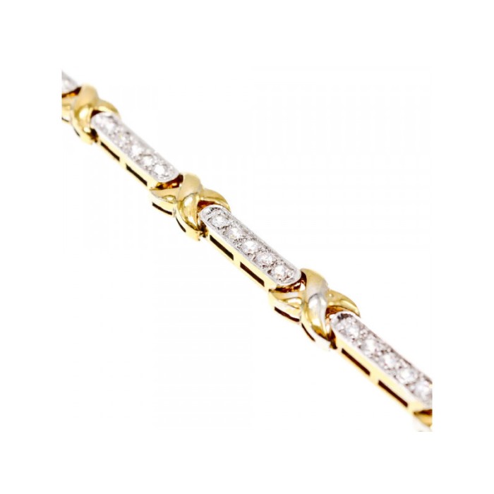 925 STERLING SILVER GOLD PLATED CZ BRACELET SIZE 7.5 IN