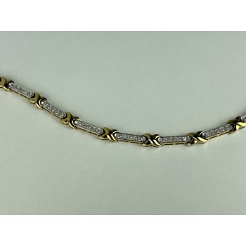 925 STERLING SILVER GOLD PLATED CZ BRACELET SIZE 7.5 IN