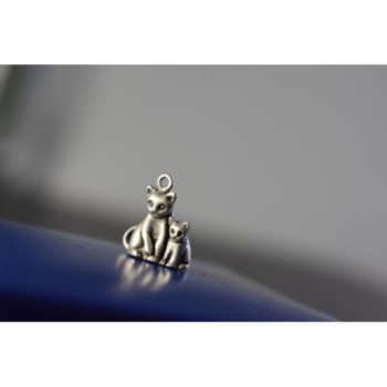 925 Sterling Silver Cats Pendant