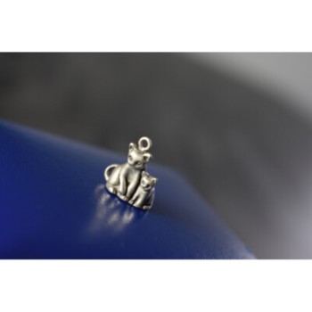925 Sterling Silver Cats Pendant