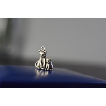 925 Sterling Silver Cats Pendant