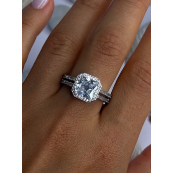Shiny 925 Sterling Silver Cz Ring Size 10