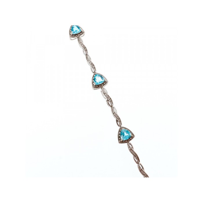 925 STERLING SILVER BLUE TOPAZ BRACELET SIZE 7 IN