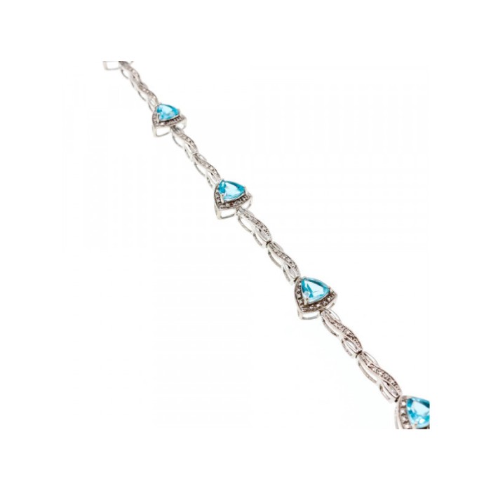 925 STERLING SILVER BLUE TOPAZ BRACELET SIZE 7 IN