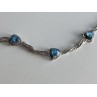 925 STERLING SILVER BLUE TOPAZ BRACELET SIZE 7 IN