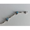 925 STERLING SILVER BLUE TOPAZ BRACELET SIZE 7 IN