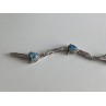 925 STERLING SILVER BLUE TOPAZ BRACELET SIZE 7 IN