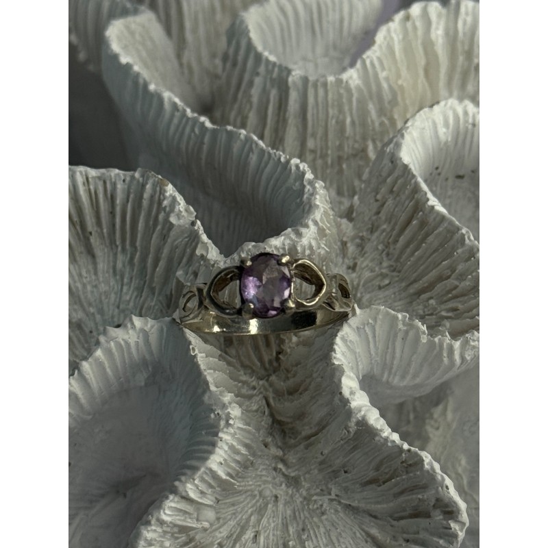 925 Sterling Silver Amethyst Ring Size 9.5