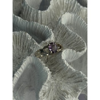 925 Sterling Silver Amethyst Ring Size 9.5