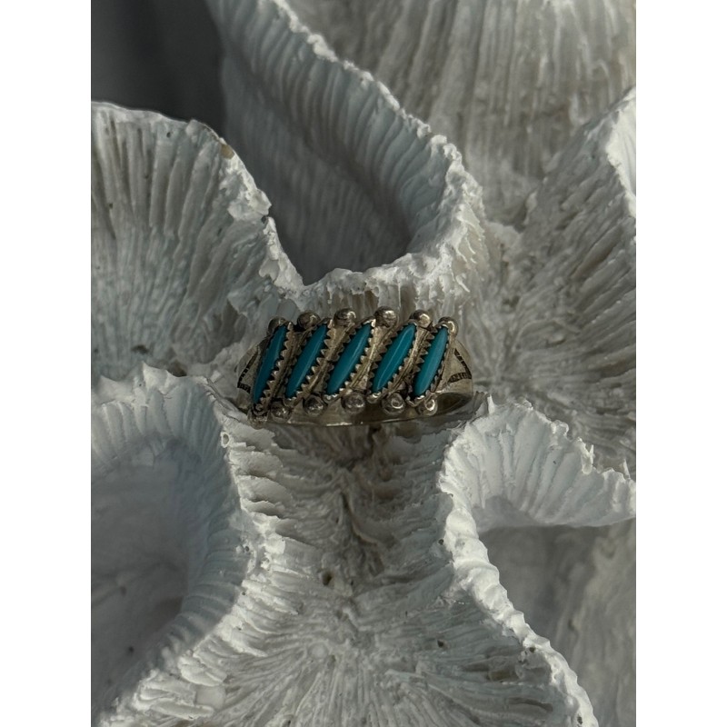 Vintage 925 Sterling Silver Turquoise Ring Size 6