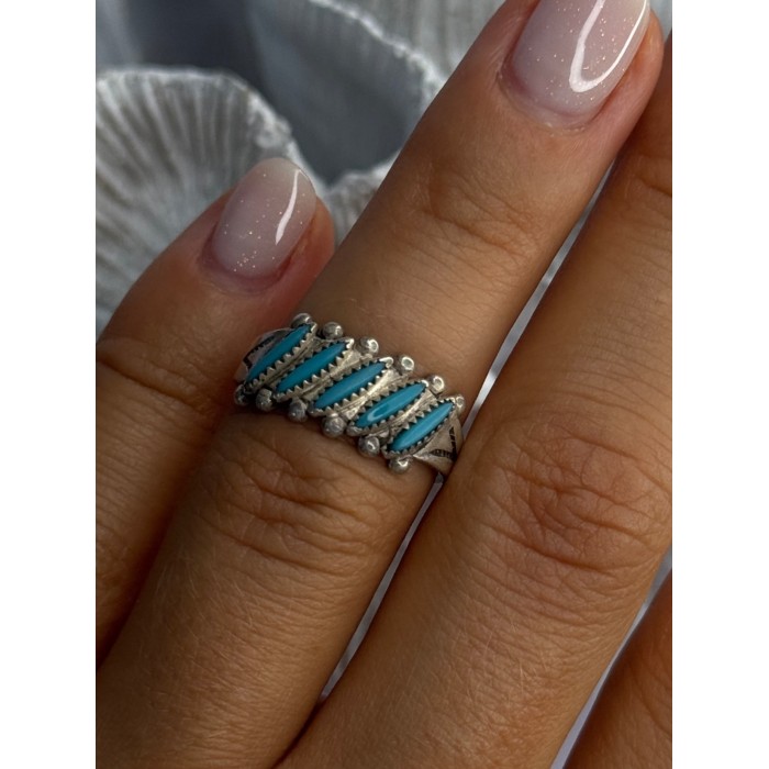 Vintage 925 Sterling Silver Turquoise Ring Size 6