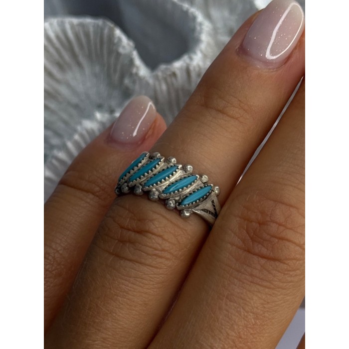Vintage 925 Sterling Silver Turquoise Ring Size 6