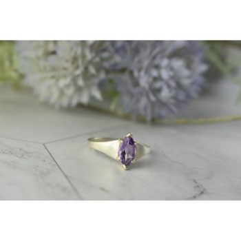 925 Sterling Silver Amethyst Ring Size 8