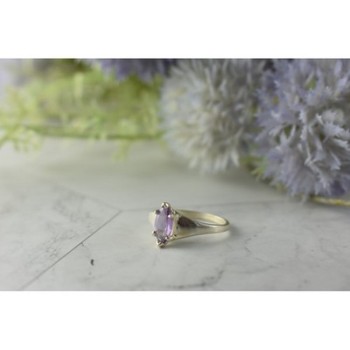 925 Sterling Silver Amethyst Ring Size 8