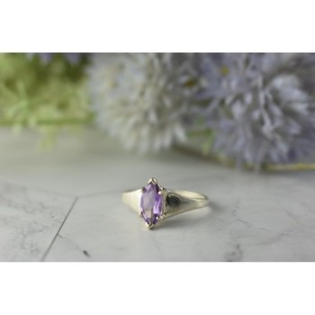 925 Sterling Silver Amethyst Ring Size 8