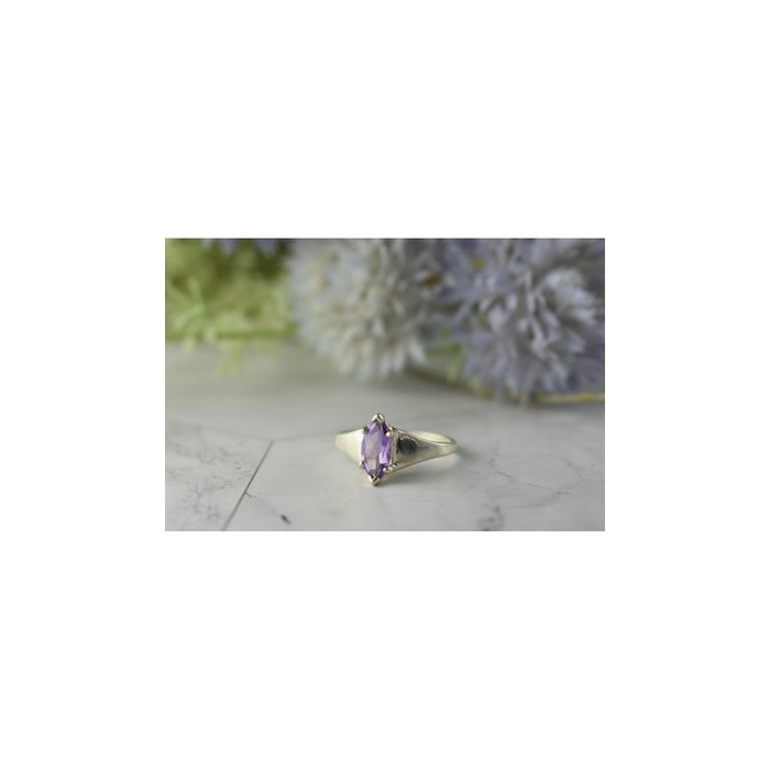 925 Sterling Silver Amethyst Ring Size 8