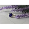 925 Sterling Silver Sapphire & CZ Ring Size 5.5