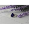 925 Sterling Silver Sapphire & CZ Ring Size 5.5