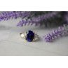 925 Sterling Silver Sapphire & CZ Ring Size 5.5