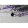 925 Sterling Silver Sapphire & CZ Ring Size 5.5