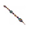 925 STERLING SILVER MULTICOLOR  JASPER BRACELET SIZE 7.5 IN