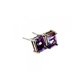 925 Sterling Silver Amethyst Stud Earrings
