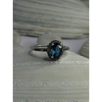 925 Sterling Silver Spinel & Beryl Ring Size 7