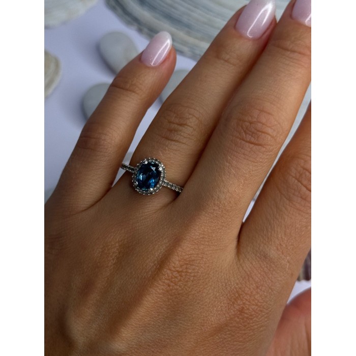 925 Sterling Silver Spinel & Beryl Ring Size 7