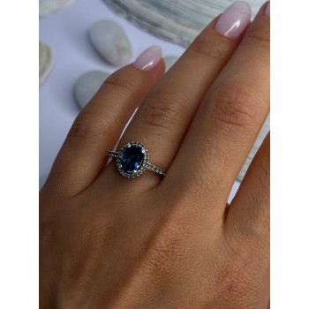 925 Sterling Silver Spinel & Beryl Ring Size 7