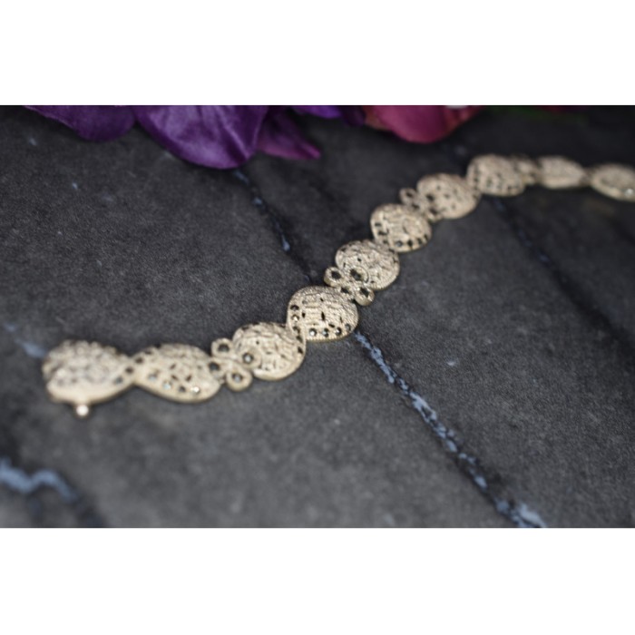 925 STERLING SILVER MARCASITES OPENWORK BRACELET SIZE 7 IN