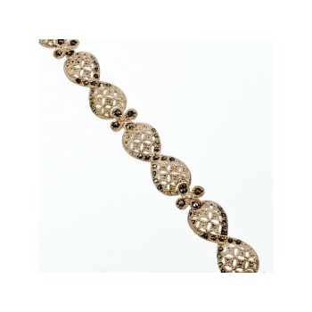 925 STERLING SILVER MARCASITES OPENWORK BRACELET SIZE 7 IN