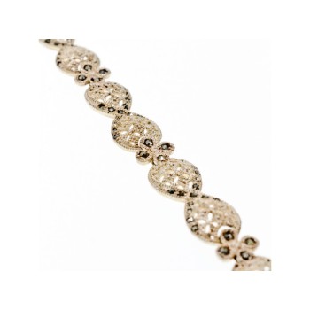 925 STERLING SILVER MARCASITES OPENWORK BRACELET SIZE 7 IN