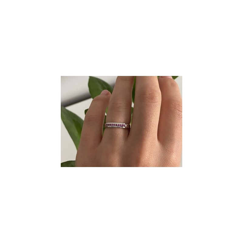 925 Sterling Silver Pink Spinel Ring Size 6