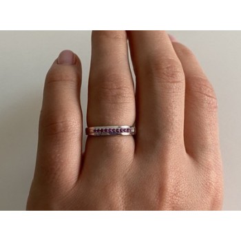 925 Sterling Silver Pink Spinel Ring Size 6