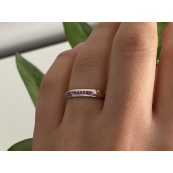 925 Sterling Silver Pink Spinel Ring Size 6
