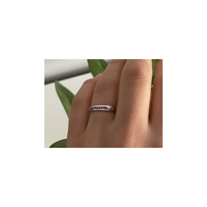 925 Sterling Silver Pink Spinel Ring Size 6