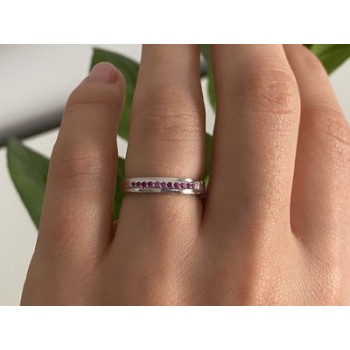 925 Sterling Silver Pink Spinel Ring Size 6