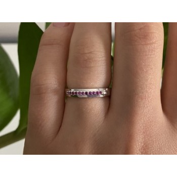 925 Sterling Silver Pink Spinel Ring Size 6