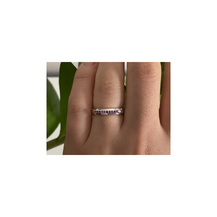 925 Sterling Silver Pink Spinel Ring Size 6