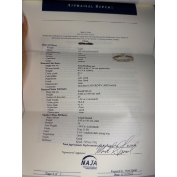 14K Rose Gold Ring Set Sapphire & Diamond Size 7