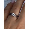 14K Rose Gold Ring Set Sapphire & Diamond Size 7